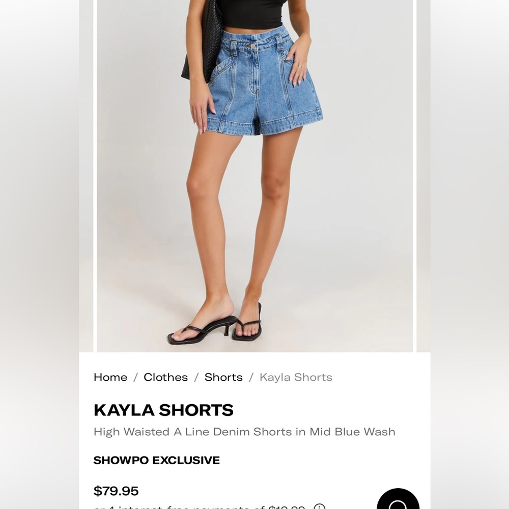 Showpo Mid Blue Denim High-Waisted Shorts